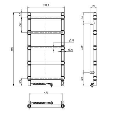 Електрична рушникосушарка NAVIN РЕТРО 500х1000 L SENSOR (10-040133-5010)