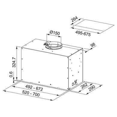 Вытяжка кухонная FRANKE BOX FLUSH EVO FBFE XS A52 (305.0665.359)