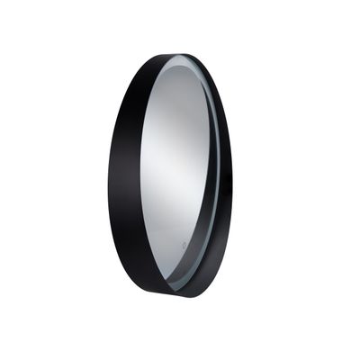 Дзеркало Qtap Robin R600 Black з LED-підсвічуванням та антизапотіванням QT13786501B, 600х600