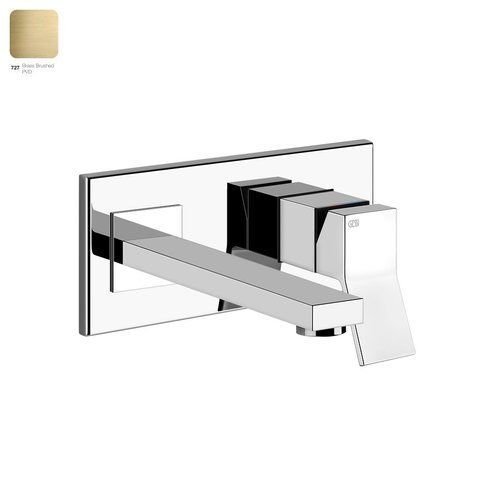 Змішувач для умивальника GESSI RETTANGOLO K, середній вилив, BRUCHED BRASS PVD (53088727)