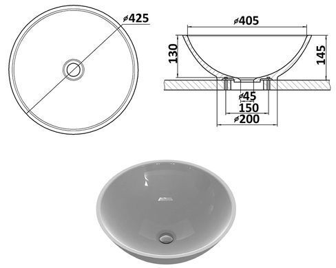 Раковина зі штучного каменю SNAIL КАМЕЛІЯ 42.5х42.5 / біла (147A100)