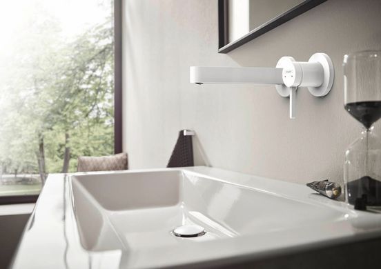 Змішувач для умивальника HANSGROHE FINORIS 174 мм на 2 отвори, чорний матовий (76051670), Чорний матовий