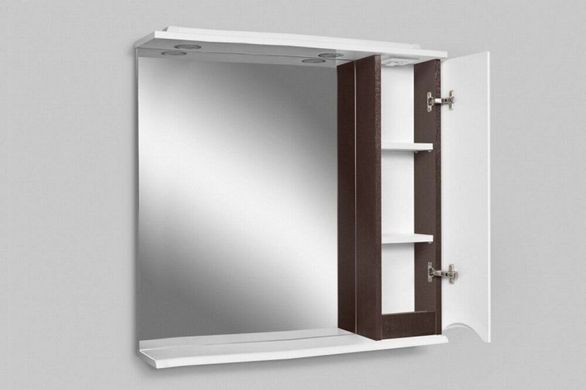 Зеркальный шкаф AM.PM Like с подсветкой, подвесной, правый 800x150 мм h780 мм, белый/венге M80MCR0801VF38