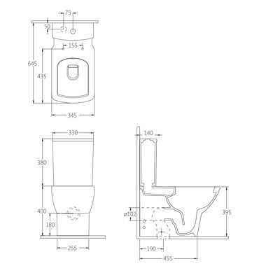 Напольный унитаз DIMARCO MORETTA + сиденье SLIM SOFT CLOSE (DM2A002WH)