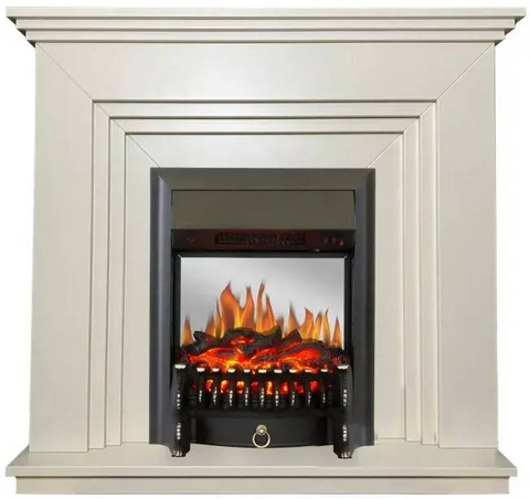 Камінокомплект IDAMEBEL GLORIA + камін ROYAL FLAME FOBOS BLACK (GLORIAWHFOBOSBL)