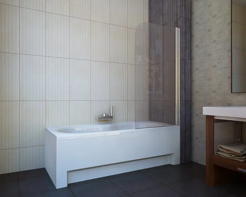 Шторка для ванни KOLLER POOL WATERFALL LINE QP93 750х1400 L / одноелементна / GRAPE (QP93(LEFT) CHROME,GRAPE)
