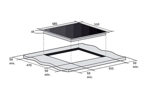 Газовая варочная поверхность FABIANO FHG 10-55 VGH-T Black Glass (8111.405.0313)