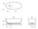 Ванна з штучного каменю Noorth Milldue Edition Oval 169х80х50, окремостояча, білий матовий (9681.J10), 169x80, 1690, 169x80, 800, 500