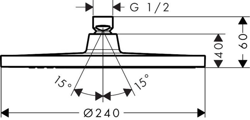 Верхний душ HANSGROHE CROMETTA S 240 1jet LOWPRESSURE/хром (26725000)