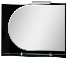 Зеркало MIRATER со светильником Домино 70х90х17 Черное (1339)