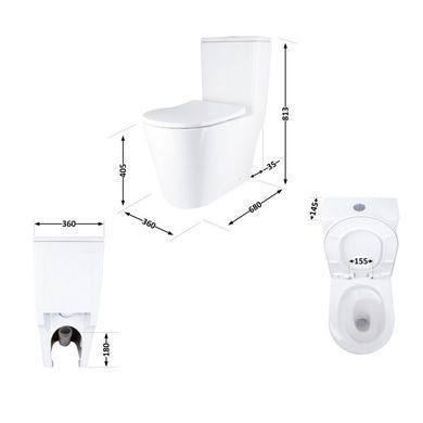Напольный унитаз QTAP SWAN ULTRA QUIET WHITE + сиденье SOFT CLOSE (QT16226080AW)
