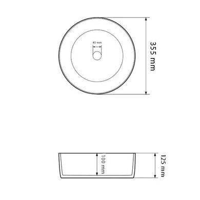 Раковина VBI PRATO 35.5х35.5 WHITE BLACK MARBLE MATT (VBI-011409)