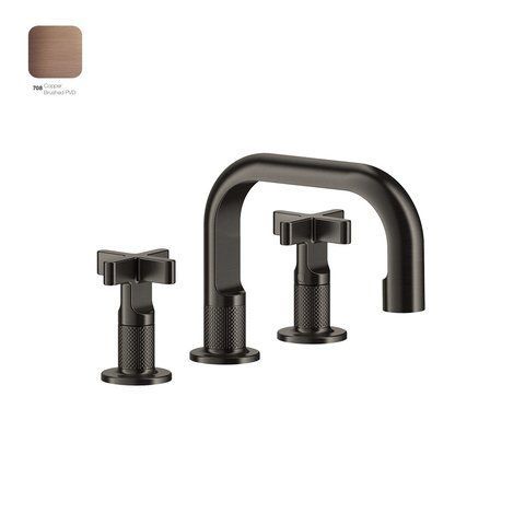 Смеситель для умывальника GESSI INCISO, на 3 отверстия, COPPER BRUCHED PVD (58112708)