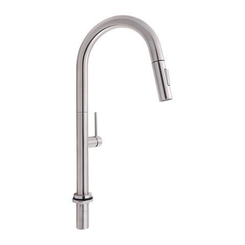 Змішувач для кухні QTAP LENICKA з висувним виливом QTLEN9138103UN BRUSHED NICKEL PVD, Нікель