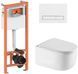 Комплект 4в1: Инсталляция для унитаза QTAP NEST ST + подвесной унитаз TAURUS ULTRA QUIET 490х360х380 + клавиша смыва WHITE (QT2433084EUQW46149)