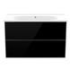 DiMARCO JOLLY комплект меблів 80см, Oak+black: тумба підвісна, 2 ящики + умивальник меблевий DM06A001OB