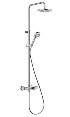 Душевая система KLUDI LOGO DUAL SHOWER SYSTEM со смесителем для ванны, верхним и ручным душем, хром 6808305-00