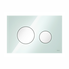 Панель смыва для унитаза TECEloop, стекло зеленое, кнопки белые (9240651)