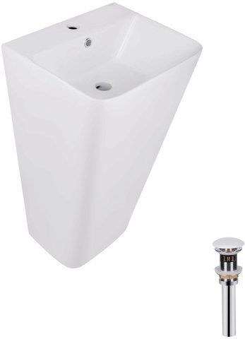 Раковина моноблок QTAP TERN 440х380х830 WHITE + донний клапан PU02O (QT1711G302WN47320)