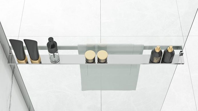 Душевая стенка REA AERO N 120х195 / профиль хром / стекло TRANSPARENT + полка EVO (REA-K7550 + HOM-08945)