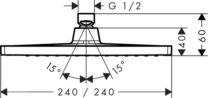 Hansgrohe Верхній душ Crometta E 240 1jet хромований (26726000)
