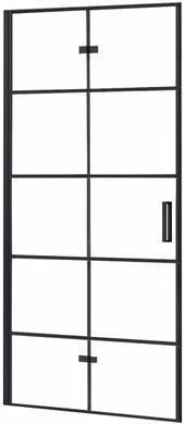 Душевые двери REA MOLIER BLACK 100х190 / профиль черный / стекло прозрачное (REA-K6963)