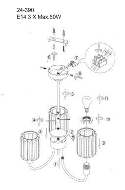 Люстра стельова E14 40W CH (BL-971C/3)