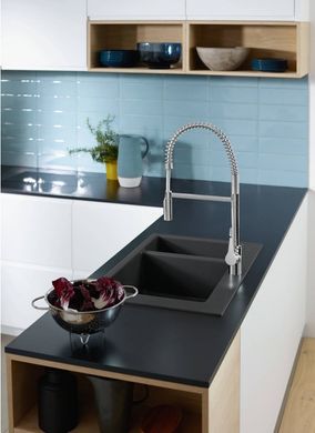 Hansgrohe Кухонна мийка S510-F635 770х510 на дві чаші 180/450 Graphiteblack (43315170)