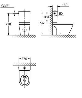 Бачок підлогового унітазу GROHE EURO CERAMIC (102502SH00)