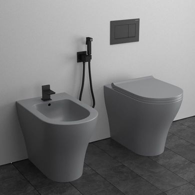 Гигиенический душ Paffoni Tweet Square Mix со смесителем и шлангом (цвет - черный матовый) ZDUP 112 NO