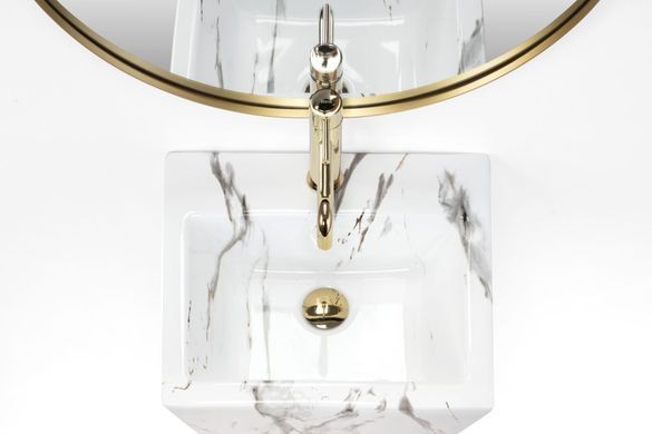 Раковина окремостояча REA DARIA MARBLE 38х38 / мармур (REA-U6678)