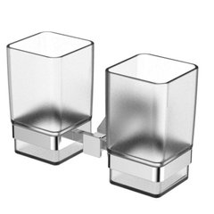 Двойной стакан для щеток GAPPO G1908, латунь, матовый хром (1037876)