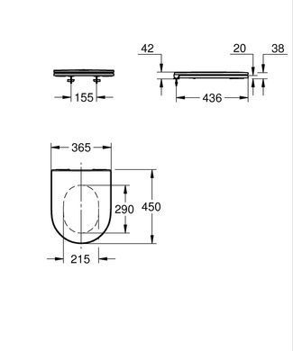 Сиденье для унитаза GROHE EURO CERAMIC (102500SH00)