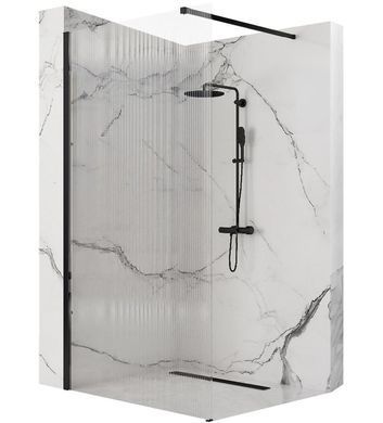 Душевая стенка REA AERO INTIMO 120х200 / профиль черный матовый / стекло TRANSPARENT (REA-K4122)