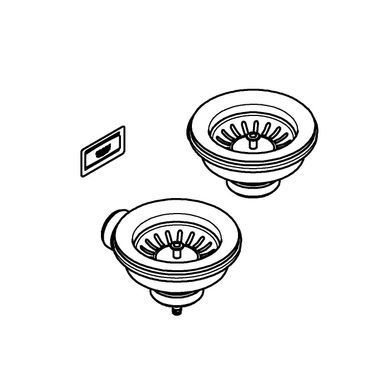 Сливной гарнитур для кухонной мойки GROHE на 2 чаши / графит матовый (40997AL0)