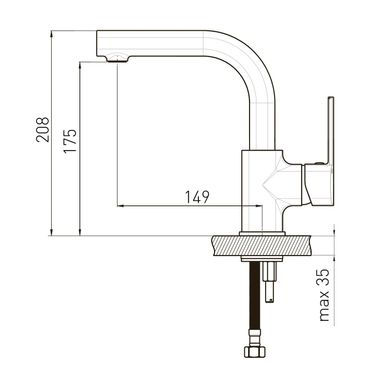 Змішувач для раковини VOLLE SOTA , 35 мм, cromo (1538.010201)