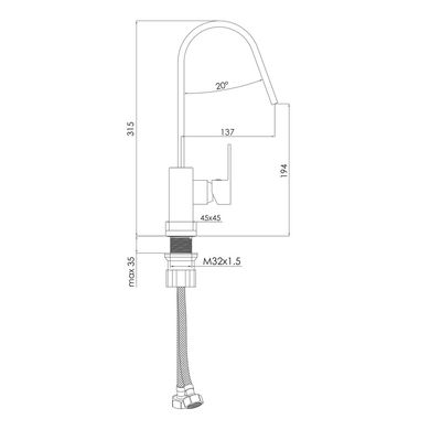 IMPRESE KARLOV смеситель для кухни, хром, 25 мм (f03407601AA)