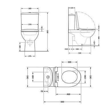 Напольный унитаз QTAP VLASTA ULTRA QUIET WHITE + сиденье SOFT CLOSE (QT28228300W)