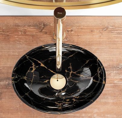 Раковина REA SOFIA MINI MARBLE SHINE 27х35 / чорна (REA-U6963)
