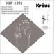 Смеситель для раковины Kraus Arlo однорычажный h203 мм, матовый черный KBF-1201MB