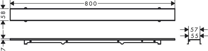 Наружная часть слива HANSGROHE RAINDRAIN ROCK / 700мм / для душа / для облицовки плиткой (56030000)