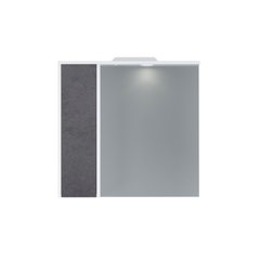 Зеркальный шкаф AM.PM GEM S/с подсветкой 75см/левый/базальт (M91MPL0751BF38), Бальзат; Белый глянец