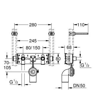 Монтажная планка для раковины GROHE RAPID PRO (39030000)