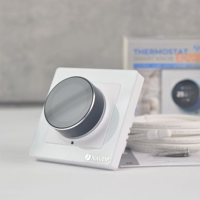 Терморегулятор для теплої підлоги NAVIN EH20R-16A Wi-Fi TUYA / білий / зовнішній датчик температури (24-160075-0331)