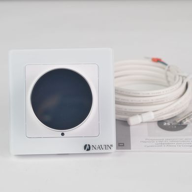 Терморегулятор для теплої підлоги NAVIN EH20R-16A Wi-Fi TUYA / білий / зовнішній датчик температури (24-160075-0331)