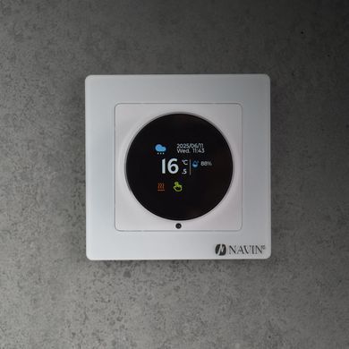 Терморегулятор для теплої підлоги NAVIN EH20R-16A Wi-Fi TUYA / білий / зовнішній датчик температури (24-160075-0331)