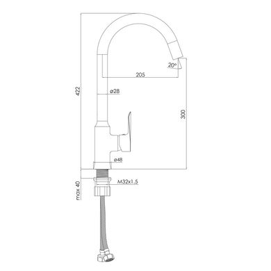 IMPRESE VACLAV змішувач для кухні, нікель (f03406406AA)