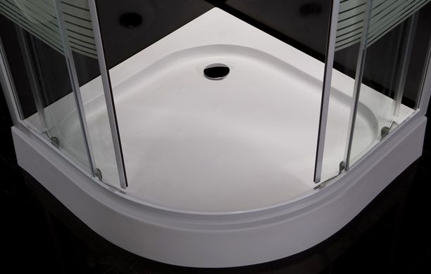 Душевая кабина EGER TISZA полукруглая, с поддоном 900x900 мм h2000, профиль белый, стекло "frizek" 599-021-A