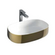 Раковина ARTCERAM COGNAC 35х55 / біла / золото (COL003 01; 56)