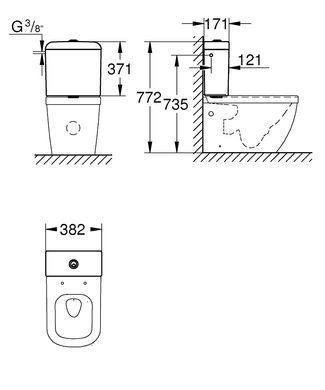 Бачок підлогового унітазу GROHE EURO CERAMIC (39333000)